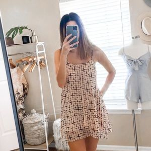 Peach Printed Dress